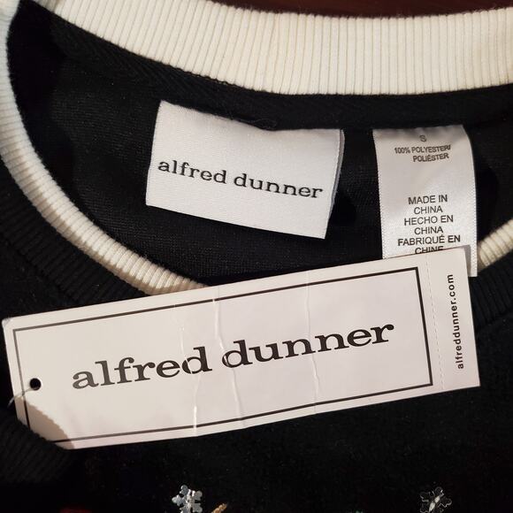 Alfred Dunner NWT Womens Christmas Owl Beaded Embellished Fleece Sweater Size S - Picture 8 of 10